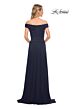 La Femme 29168 Ruched Bodice Off The Shoulder Dress