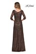 La Femme 29195 Three Quarter Sleeves Sequin Dress