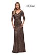 La Femme 29195 Three Quarter Sleeves Sequin Dress