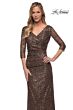 La Femme 29195 Three Quarter Sleeves Sequin Dress