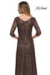 La Femme 29195 Three Quarter Sleeves Sequin Dress