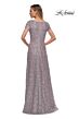 La Femme 29198 Short Sleeve Beaded Lace Dress