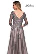 La Femme 29205 V-Back Embroidered Dress