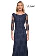 La Femme 29219 Sheer Sleeves Beaded Lace Dress