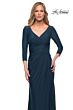 La Femme 29223 Criss Cross Bodice V-Neck Dress