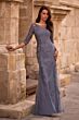 La Femme 29226 Boat Neckline Illusion Sleeves Dress