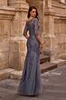 La Femme 29226 Boat Neckline Illusion Sleeves Dress