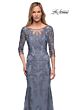 La Femme 29226 Boat Neckline Illusion Sleeves Dress