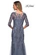 La Femme 29226 Boat Neckline Illusion Sleeves Dress