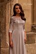 La Femme 29227 Illusion Neckline Three Quarter Sleeves Dress