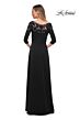 La Femme 29227 Illusion Neckline Three Quarter Sleeves Dress
