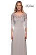 La Femme 29227 Illusion Neckline Three Quarter Sleeves Dress