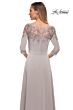 La Femme 29227 Illusion Neckline Three Quarter Sleeves Dress