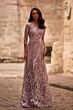 La Femme 29233 Bateau Neckline Embroidered Dress