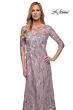 La Femme 29233 Bateau Neckline Embroidered Dress