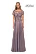 La Femme 29235 Floral Bodice Sheer Neckline Dress