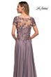 La Femme 29235 Floral Bodice Sheer Neckline Dress