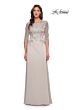 La Femme 29251 Illusion Sleeves Floral Top Dress
