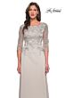 La Femme 29251 Illusion Sleeves Floral Top Dress