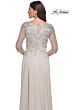 La Femme 29251 Illusion Sleeves Floral Top Dress