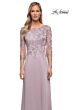 La Femme 29251 Illusion Sleeves Floral Top Dress