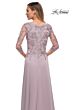 La Femme 29251 Illusion Sleeves Floral Top Dress