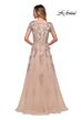 La Femme 29290 Metallic Lace Short Sleeve Dress