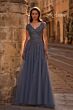 La Femme 29380 V-Neck Embellished Dress