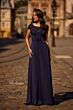 La Femme 29511 Lace Neckline Cap Sleeve Dress