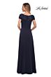 La Femme 29511 Lace Neckline Cap Sleeve Dress