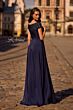 La Femme 29511 Lace Neckline Cap Sleeve Dress