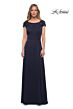 La Femme 29511 Lace Neckline Cap Sleeve Dress