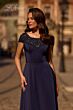 La Femme 29511 Lace Neckline Cap Sleeve Dress
