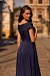 La Femme 29511 Lace Neckline Cap Sleeve Dress
