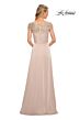 La Femme 29511 Lace Neckline Cap Sleeve Dress