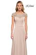 La Femme 29511 Lace Neckline Cap Sleeve Dress