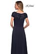 La Femme 29511 Lace Neckline Cap Sleeve Dress