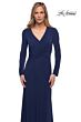 La Femme 29535 Ruched Midriff Long Sleeve Dress
