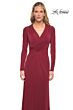 La Femme 29535 Ruched Midriff Long Sleeve Dress