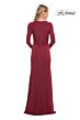 La Femme 29535 Ruched Midriff Long Sleeve Dress