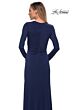 La Femme 29535 Ruched Midriff Long Sleeve Dress