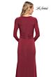 La Femme 29535 Ruched Midriff Long Sleeve Dress