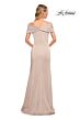 La Femme 29537 Asymmetrical Neckline Brush Train Dress