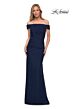La Femme 29541 Off The Shoulder Ruched Dress