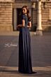 La Femme 29772 Ruched Bodice Lace Sleeves Dress