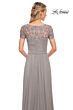 La Femme 29772 Ruched Bodice Lace Sleeves Dress