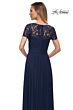 La Femme 29772 Ruched Bodice Lace Sleeves Dress