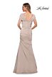 La Femme 29805 Cap Sleeves Ruched Dress