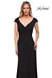 La Femme 29814 Cap Sleeves Ruched Dress