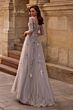 La Femme 29825 Floral Appliques Sheer Neckline Dress